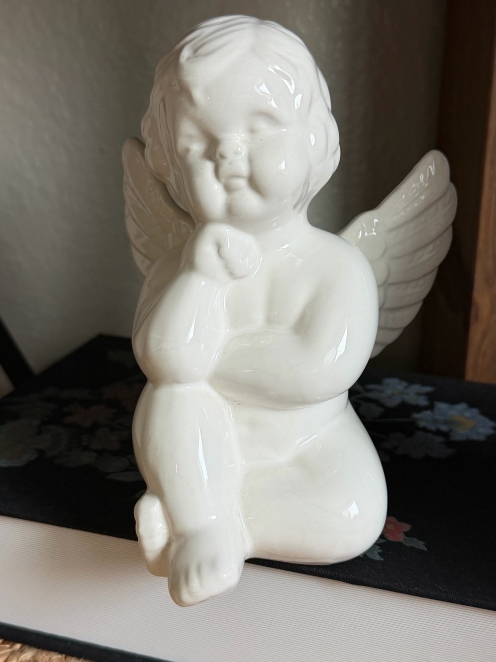 WCI - Vintage White Ceramic Cherub Figurine